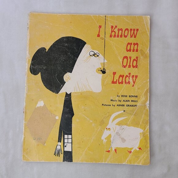 I Know An Old Lady Rose Bonne Alan Mills 1961 Abner Grabof Book + Sheet Music - Picture 4 of 9